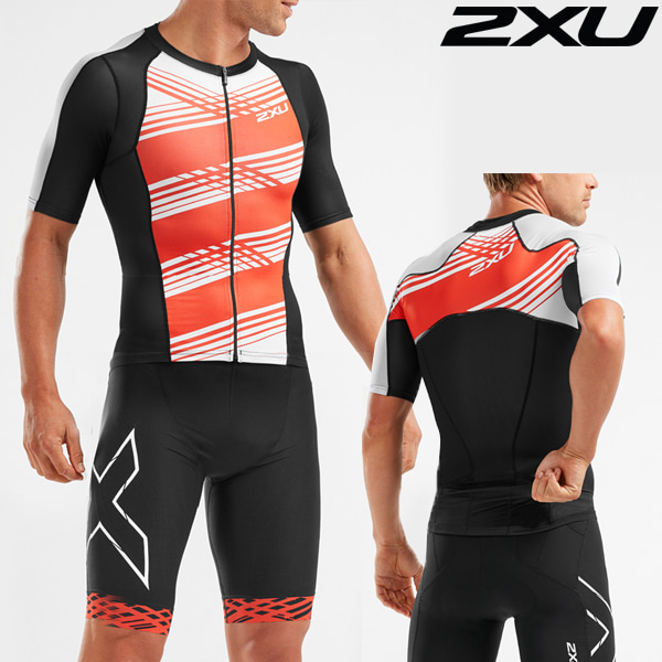 2XU 철인3종 경기복 Men&#039;s Compression Sleeved Top MT5518a-BLK/WFL